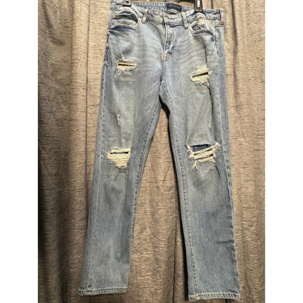 Aeropostale Jeans Distressed Ripped‎ Denim Light Wash Casual Everyday Size 34/32